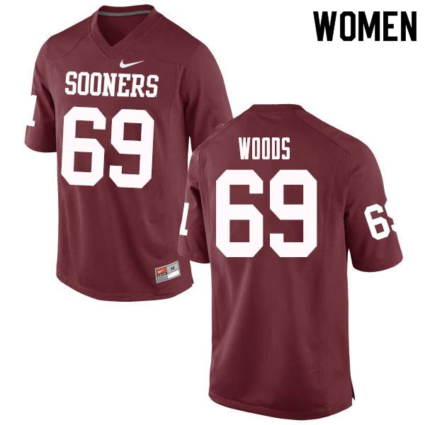 Women #69 Clayton Woods Oklahoma Sooners College Football Jerseys Sale-Crimson